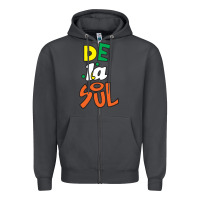 Smoke De La Soul Print Zipper Hoodie - Craftify