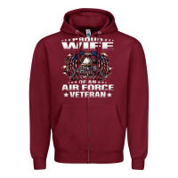 Burgundy proud wife of an air force veteran military vet spouse gifts premium m Zipper Hoodie - Craftify