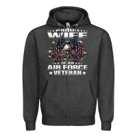 Charcoal Heather proud wife of an air force veteran military vet spouse gifts premium m Zipper Hoodie - Craftify