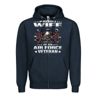 Navy proud wife of an air force veteran military vet spouse gifts premium m Zipper Hoodie - Craftify