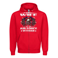 Red proud wife of an air force veteran military vet spouse gifts premium m Zipper Hoodie - Craftify