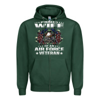 Sports Green proud wife of an air force veteran military vet spouse gifts premium m Zipper Hoodie - Craftify
