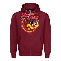 Burgundy the mighty mouse Zipper Hoodie - InspiraDesign