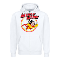 White the mighty mouse Zipper Hoodie - InspiraDesign