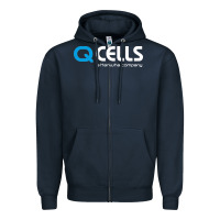 Navy Mesmerizing Q Cells Zipper Hoodie - InspiraDesign