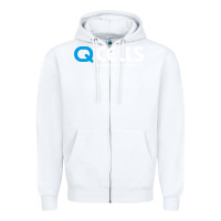 White Mesmerizing Q Cells Zipper Hoodie - InspiraDesign