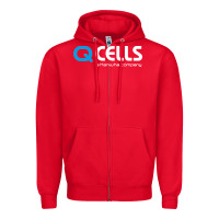 Red Mesmerizing Q Cells Zipper Hoodie - InspiraDesign
