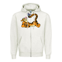 Oatmeal Heather tigger Zipper Hoodie - InspiraDesign