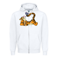 White tigger Zipper Hoodie - InspiraDesign