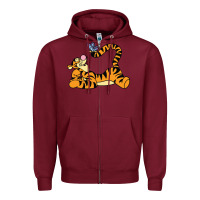 Burgundy tigger Zipper Hoodie - InspiraDesign