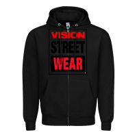 Black VISION STREET WEAR Zipper Hoodie - InspiraDesign