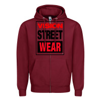 Burgundy VISION STREET WEAR Zipper Hoodie - InspiraDesign