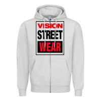 Dove Grey VISION STREET WEAR Zipper Hoodie - InspiraDesign