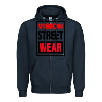 Navy VISION STREET WEAR Zipper Hoodie - InspiraDesign