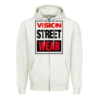 Oatmeal Heather VISION STREET WEAR Zipper Hoodie - InspiraDesign