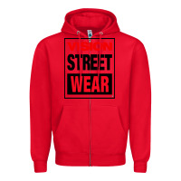 Red VISION STREET WEAR Zipper Hoodie - InspiraDesign