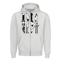 Dove Grey knives horror movie friday halloween horror goth evil t shirt Zipper Hoodie - InspiraDesign