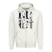 Oatmeal Heather knives horror movie friday halloween horror goth evil t shirt Zipper Hoodie - InspiraDesign