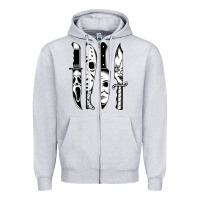 Heather Grey knives horror movie friday halloween horror goth evil t shirt Zipper Hoodie - InspiraDesign