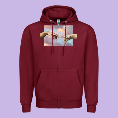 Creation Of Adam Hands Aesthetic T Shirt Zipper Hoodie Designed By Inspiradesign