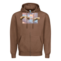 Chestnut creation of adam hands aesthetic t shirt Zipper Hoodie - InspiraDesign
