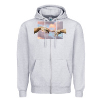 Heather Grey creation of adam hands aesthetic t shirt Zipper Hoodie - InspiraDesign