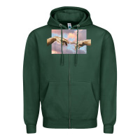 Sports Green creation of adam hands aesthetic t shirt Zipper Hoodie - InspiraDesign