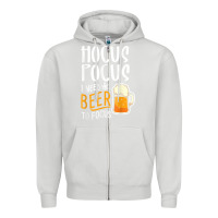 Dove Grey Hocus Pocus I Need Beer To Focus Funny Halloween Witch 1 Zipper Hoodie - InspiraDesign