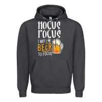 Smoke Hocus Pocus I Need Beer To Focus Funny Halloween Witch 1 Zipper Hoodie - InspiraDesign