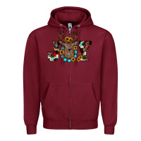 Burgundy christmas joy Zipper Hoodie - JahusDesignShop