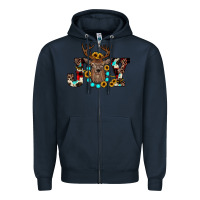 Navy christmas joy Zipper Hoodie - JahusDesignShop