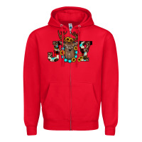 Red christmas joy Zipper Hoodie - JahusDesignShop