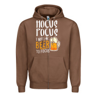 Chestnut Hocus Pocus I Need Beer To Focus Funny Halloween Witch 1 Zipper Hoodie - InspiraDesign
