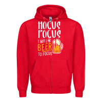 Red Hocus Pocus I Need Beer To Focus Funny Halloween Witch 1 Zipper Hoodie - InspiraDesign