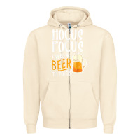 Sandshell Hocus Pocus I Need Beer To Focus Funny Halloween Witch 1 Zipper Hoodie - InspiraDesign