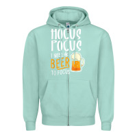 Seafoam Hocus Pocus I Need Beer To Focus Funny Halloween Witch 1 Zipper Hoodie - InspiraDesign
