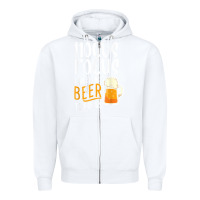 White Hocus Pocus I Need Beer To Focus Funny Halloween Witch 1 Zipper Hoodie - InspiraDesign