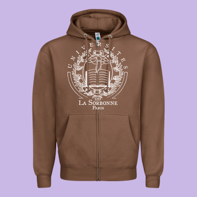 Universite Paris La Sorbonne Zipper Hoodie Designed By Inspiradesign