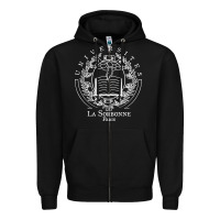 Black Universite Paris La Sorbonne Zipper Hoodie - InspiraDesign