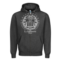 Charcoal Heather Universite Paris La Sorbonne Zipper Hoodie - InspiraDesign