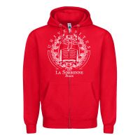 Red Universite Paris La Sorbonne Zipper Hoodie - InspiraDesign