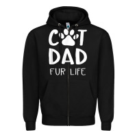 Black funny cat dad fathers day gift shirt fur life cat tee Zipper Hoodie - InspiraDesign