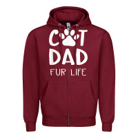 Burgundy funny cat dad fathers day gift shirt fur life cat tee Zipper Hoodie - InspiraDesign