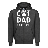 Charcoal Heather funny cat dad fathers day gift shirt fur life cat tee Zipper Hoodie - InspiraDesign