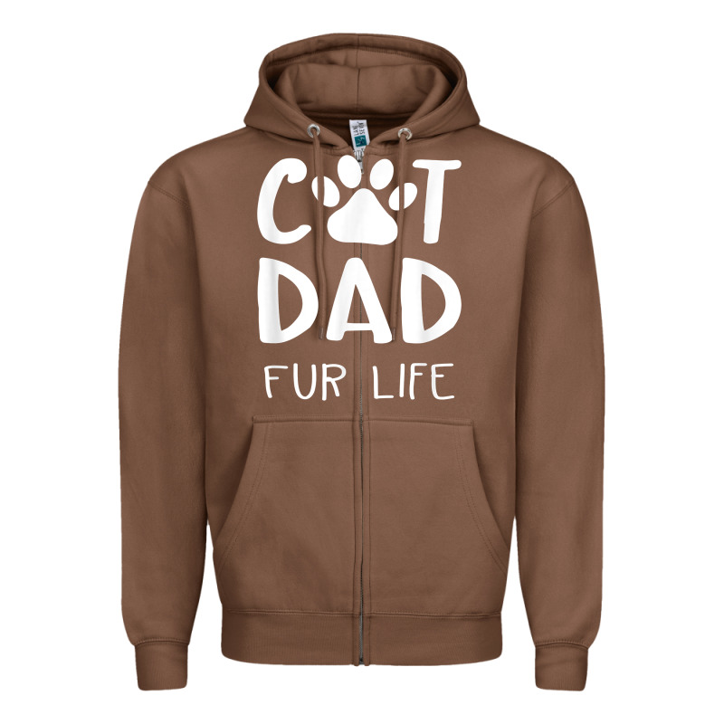 Funny Cat Dad Fathers Day Gift Shirt Fur Life Cat Tee Zipper Hoodie by InspiraDesign | Teevron