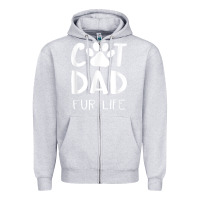 Heather Grey funny cat dad fathers day gift shirt fur life cat tee Zipper Hoodie - InspiraDesign
