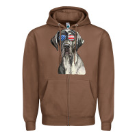Chestnut great dane sunglasses american usa flag 4th of july fourth t shirt Zipper Hoodie - InspiraDesign