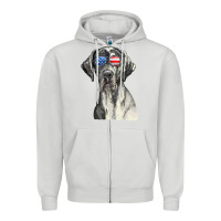 Dove Grey great dane sunglasses american usa flag 4th of july fourth t shirt Zipper Hoodie - InspiraDesign