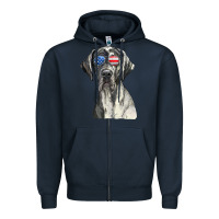 Navy great dane sunglasses american usa flag 4th of july fourth t shirt Zipper Hoodie - InspiraDesign