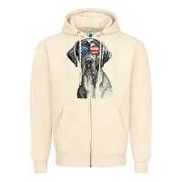 Sandshell great dane sunglasses american usa flag 4th of july fourth t shirt Zipper Hoodie - InspiraDesign